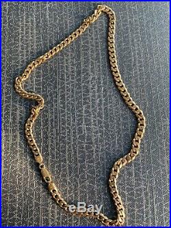 Photo Added Solid Heavy 24 Inch 9ct Gold Chain 62grams