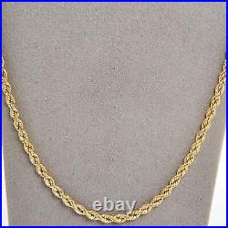 Pre-Owned 9ct Gold 28 Inch Rope Design Necklace