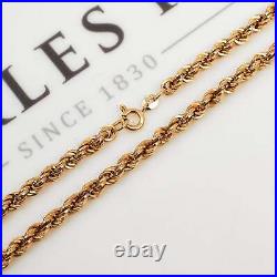 Pre-Owned 9ct Yellow Gold 16 Inch Rope Chain Necklace