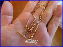 QUALITY ANTIQUE 9ct GOLD DOUBLE ALBERT POCKET WATCH CHAIN