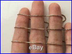 QUALITY HALLMARKED 375 9CT GOLD BOX LINK CHAIN NECKLACE 20 inches 3.36g