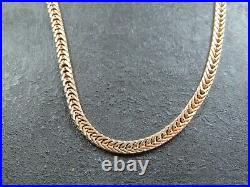 RARE VINTAGE 9ct GOLD FLAT FOXTAIL LINK NECKLACE CHAIN 16 1/2 inch 1979