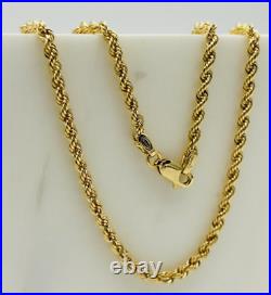 REAL 9ct Yellow Gold 3mm Twisted Rope Chain 16 18 20 22 24