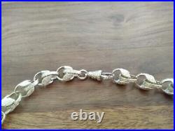 RESERVED 9ct Yellow gold tulip Pattern link chain necklace 87.2g 24x 10mm