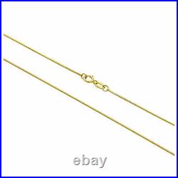 Real 375 9ct Gold Diamond Cut 1mm Snake Chain 16 18 Inches Chains