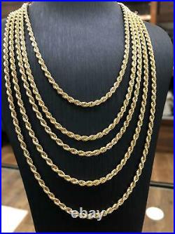 Rope Chain Bracelet 375 9ct Genuine Gold Mens Ladies Necklace Hallmarked 3.5MM