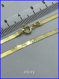 SALE PRICE 9ct Yellow Gold 3mm Flat Snake Link Chain 16 / 40cm (578)
