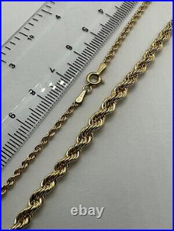 SALE PRICE 9ct Yellow Gold Graduated Width Rope Chain 18 / 45cm (0654)