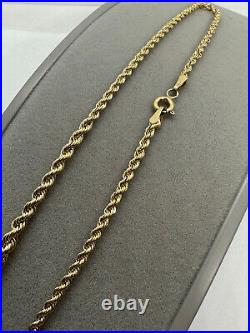 SALE PRICE 9ct Yellow Gold Graduated Width Rope Chain 18 / 45cm (0654)