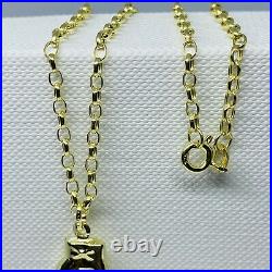 SGenuine 9ct Yellow Gold Boxing Glove Pendant&Necklace Chain 18 NEW