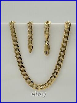 SOLID 9ct Gold Men 5mm Curb Link Chain 375 9k GOLD Heavy Necklace 18 Inch