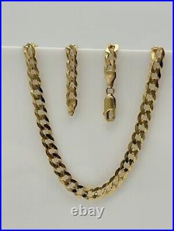 SOLID 9ct Gold Men 5mm Curb Link Chain 375 9k GOLD Heavy Necklace 18 Inch