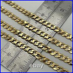 SOLID 9ct Gold Men 5mm Curb Link Chain 375 9k GOLD Heavy Necklace 18 Inch