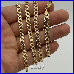 SOLID 9ct Gold Men 5mm Curb Link Chain 375 9k GOLD Heavy Necklace 18 Inch