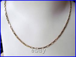 STUNNING 9CT YELLOW GOLD RECTANGULAR BOX LINK CHAIN NECKLACE 16 40.5CM 3.9g