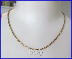 STUNNING 9CT YELLOW GOLD RECTANGULAR BOX LINK CHAIN NECKLACE 16 40.5CM 3.9g