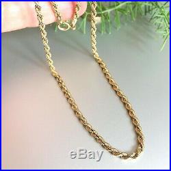 SUPERB 9ct SOLID GOLD ROPE CHAIN MEN'S/WOMEN'S NECKLACE 20 3/8 17.1grams