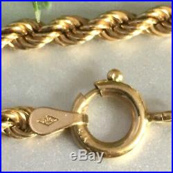 SUPERB 9ct SOLID GOLD ROPE CHAIN MEN'S/WOMEN'S NECKLACE 20 3/8 17.1grams