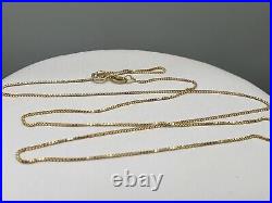 Shiny 9ct Yellow Gold Box Chain 9K Solid Gold 0.8mm Wide 16 18 Necklace