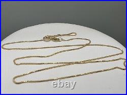 Shiny 9ct Yellow Gold Box Chain 9K Solid Gold 0.8mm Wide 16 18 Necklace