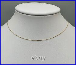 Shiny 9ct Yellow Gold Box Chain 9K Solid Gold 0.8mm Wide 16 18 Necklace