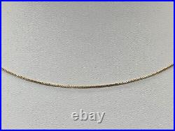 Shiny 9ct Yellow Gold Box Chain 9K Solid Gold 0.8mm Wide 16 18 Necklace