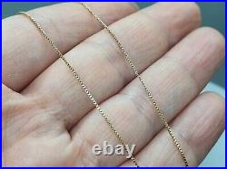 Shiny 9ct Yellow Gold Box Chain 9K Solid Gold 0.8mm Wide 16 18 Necklace