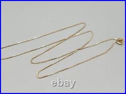 Shiny 9ct Yellow Gold Box Chain 9K Solid Gold 0.8mm Wide 16 18 Necklace