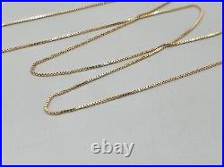 Shiny 9ct Yellow Gold Box Chain 9K Solid Gold 0.8mm Wide 16 18 Necklace