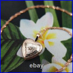 Small Rose Gold Heart Locket Necklace, 9ct Photo Locket & Chain, Diamond Locket