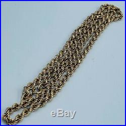 Solid 375 9ct Yellow Gold Rope Twist Chain 20 Necklace 14.3g L22