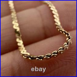 Solid 9ct 375 Yellow Gold Fine S SERPENTINE LINK Women's 42cm Necklace. 2.8g
