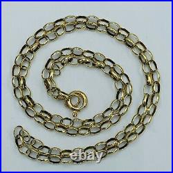 Solid 9ct 375 Yellow Gold Oval Link 22 Chain Necklace 9.2g L123