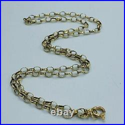 Solid 9ct 375 Yellow Gold Oval Link 22 Chain Necklace 9.2g L123