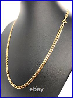 Solid 9ct 9 Carat Gold Curb Chain Necklace 51cm 21 4mm Classic Jewellery