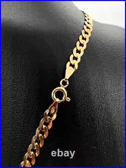 Solid 9ct 9 Carat Gold Curb Chain Necklace 51cm 21 4mm Classic Jewellery