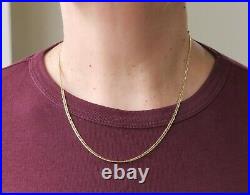 Solid 9ct 9Carat yellow gold flat curb chain necklace 18.75 inches hallmarked