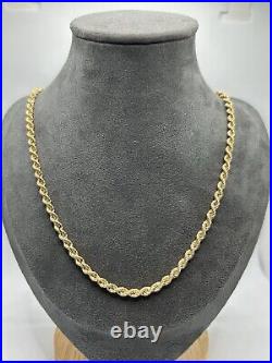 Solid 9ct Gold 20 inch Necklace Twisted Rope Twist Chain Hallmarked