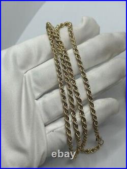 Solid 9ct Gold 20 inch Necklace Twisted Rope Twist Chain Hallmarked