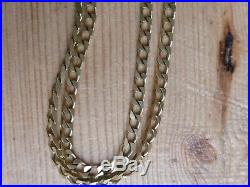 Solid 9ct Gold Curb Chain Italian Marks 9.3gms 50cm 19 1/2inch