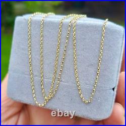 Solid 9ct Gold Diamond Cut Belcher Chain Necklace, 1mm, 16 18 20 22 Inches