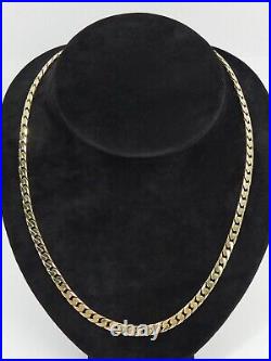 Solid 9ct Gold Flat Curb Link 50.5 CM Chain Necklace 31.5 Grams