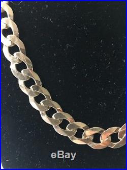 Solid 9ct Gold Flat Curb Link Heavy Chain Not Scrap Gold