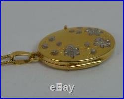 Solid 9ct Gold Ladies Locket Pendant with 18 Chain P1808