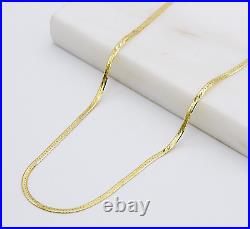 Solid 9ct Yellow Gold 2mm Flat Snake Chain Necklace 16 17 18