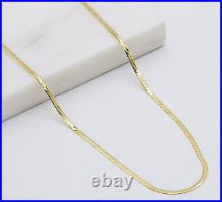 Solid 9ct Yellow Gold 2mm Flat Snake Chain Necklace 16 17 18