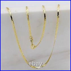 Solid 9ct Yellow Gold 2mm Flat Snake Chain Necklace 16 17 18