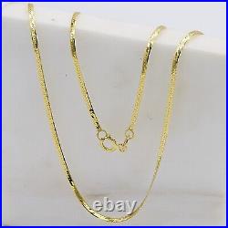 Solid 9ct Yellow Gold 2mm Flat Snake Chain Necklace 16 17 18