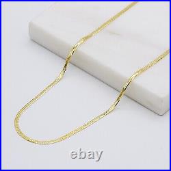 Solid 9ct Yellow Gold 2mm Flat Snake Chain Necklace 16 17 18