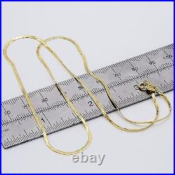 Solid 9ct Yellow Gold 2mm Flat Snake Chain Necklace 16 17 18